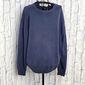 ORVIS Navy Blue Men's Cotton Sweater‎ Medium